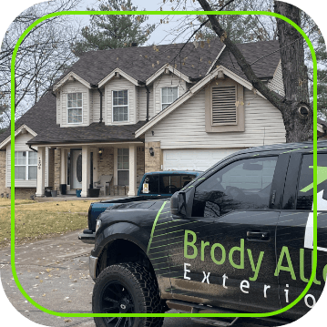 Truck in front of home